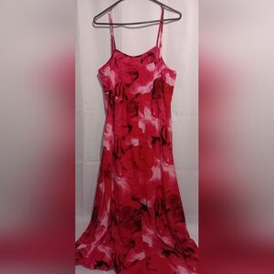 Women’s Pink Floral Fit-and-Flare Dress